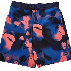 Speedo Mens Coral Sands Floral Swim Trunks Blue Pink 800464717926 Large NWT
